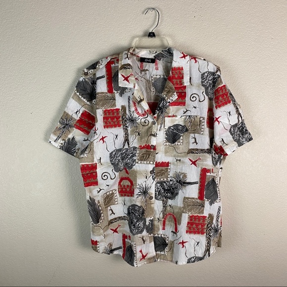 Tapestry Animal Design Button Up Shirt - Picture 1 of 5